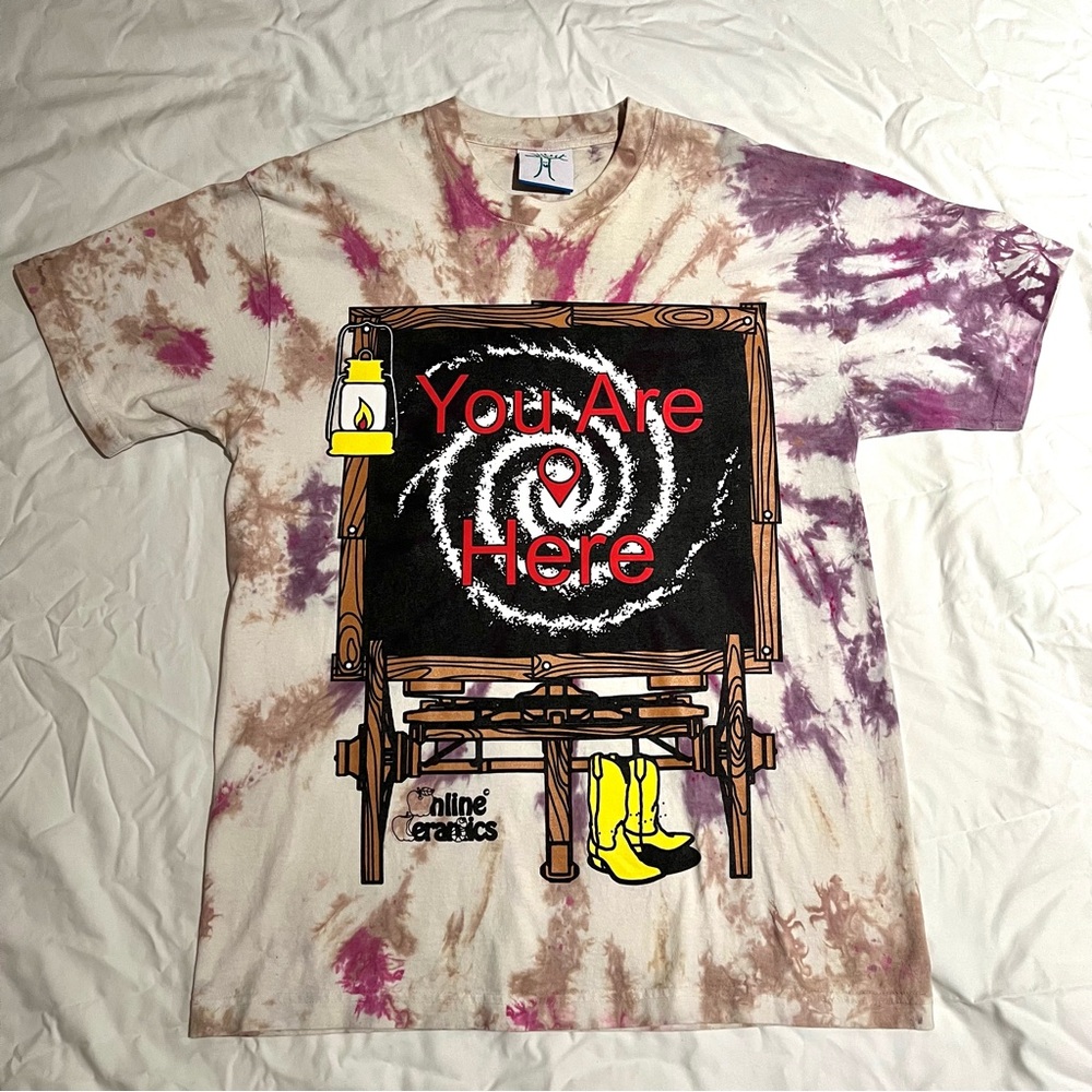 Online Ceramics T-Shirt, Medium, You Are Here, Hitch Your Wagon To A Star